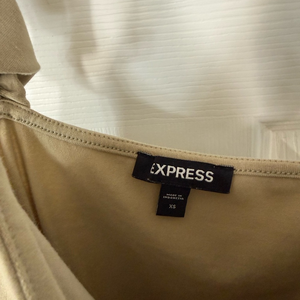 Express Olive Ruffled Bodysuit - Picture 2 of 3